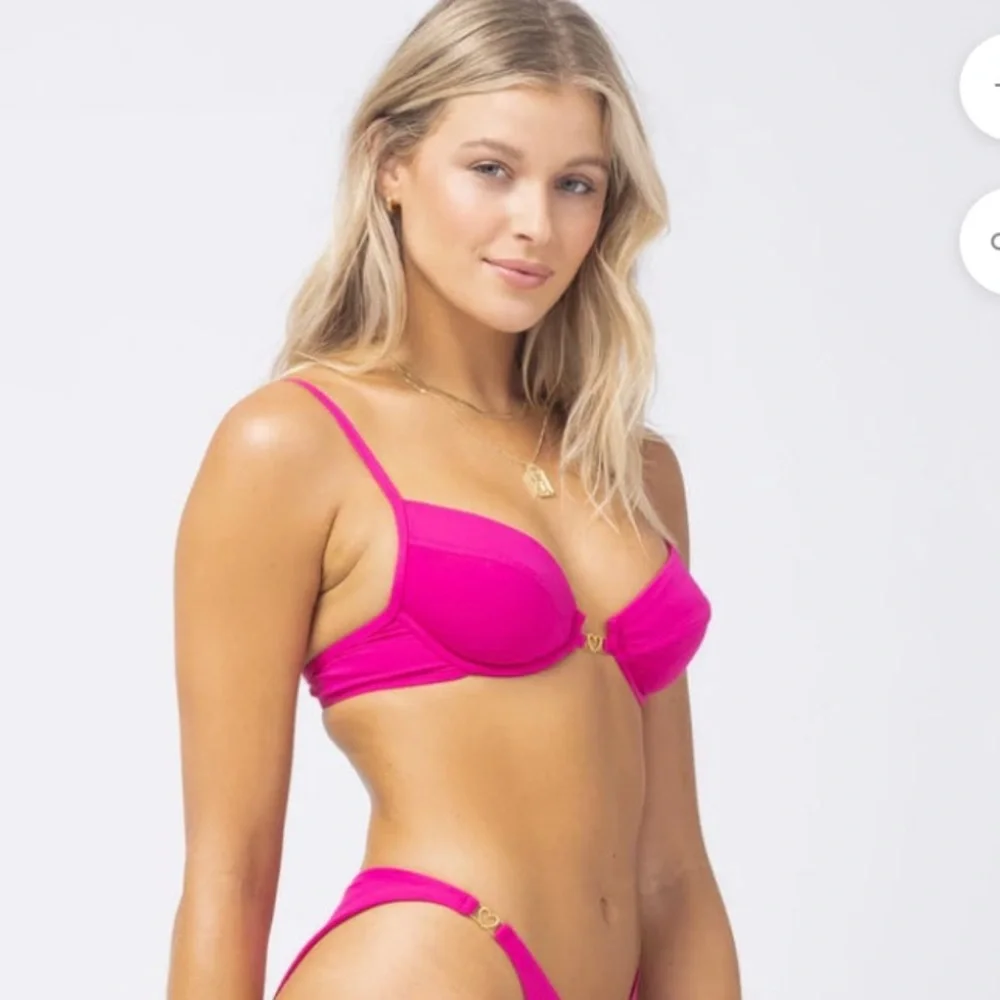 L*Space Stardust‎ Bikini Top in Bougainvillea, Underwire, Back Hook, Size Large